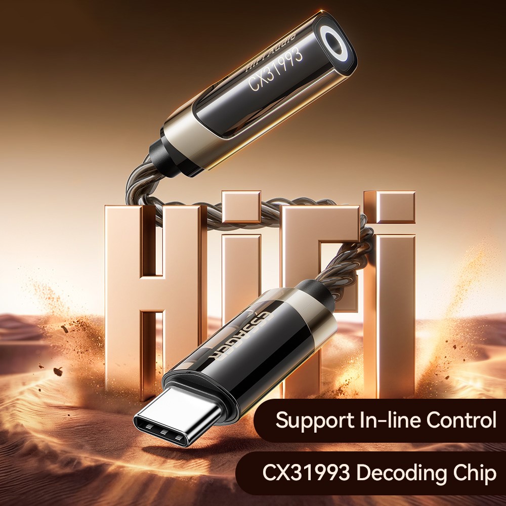 Gambar produk ESSAGER DAC Adaptor Audio HiFi OTG USB Type C to 3.5mm CX31993 - ES-YP29 - 2
