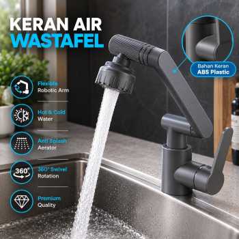 FAUCERY Keran Air Wastafel Mixer Panas Dingin Robotic Arm Faucet - A590