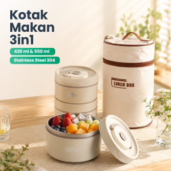SUNGMAOY Rantang Kotak Makan Tahan Panas Lunch Box 3in1 420ml 550ml - SM40