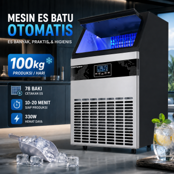 Gambar produk Taffware Mesin Es Batu Kotak Otomatis Ice Maker Machine 100kg 330W - HZB-100FAB