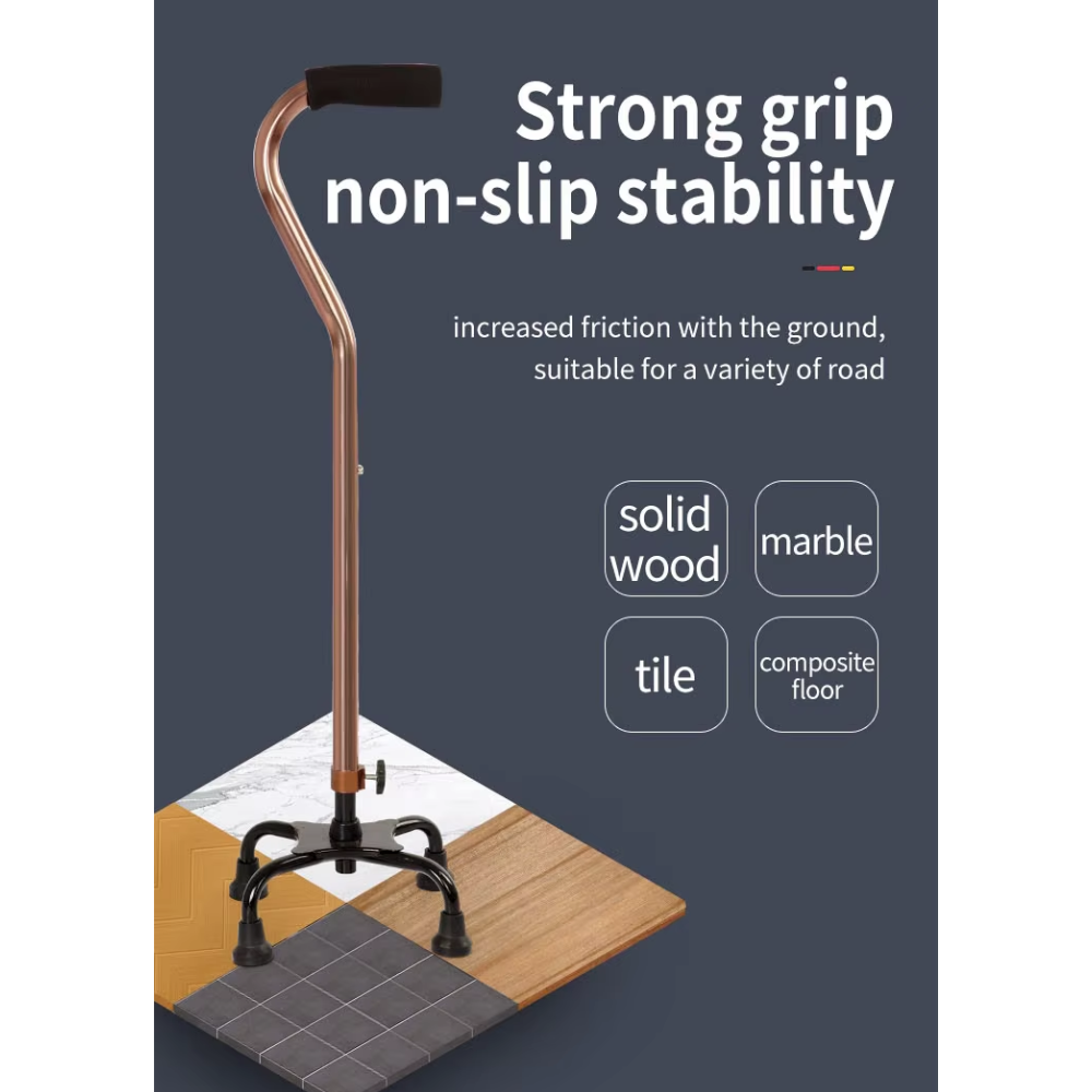 Gambar produk Maston Alat Bantu Tongkat Jalan Walking Cane Adjustable 10 Level 4 Leg - AL-012 - 5