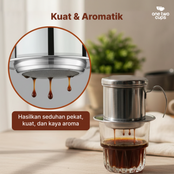 Gambar produk One Two Cups Vietnam Drip Coffee Filter Saringan Kopi Sekrup 250ml 8Q - LC2 - 1