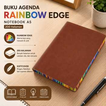 Gotaff Buku Tulis Agenda Softcover Rainbow Edge Notebook A5 200Halaman - BQ-30