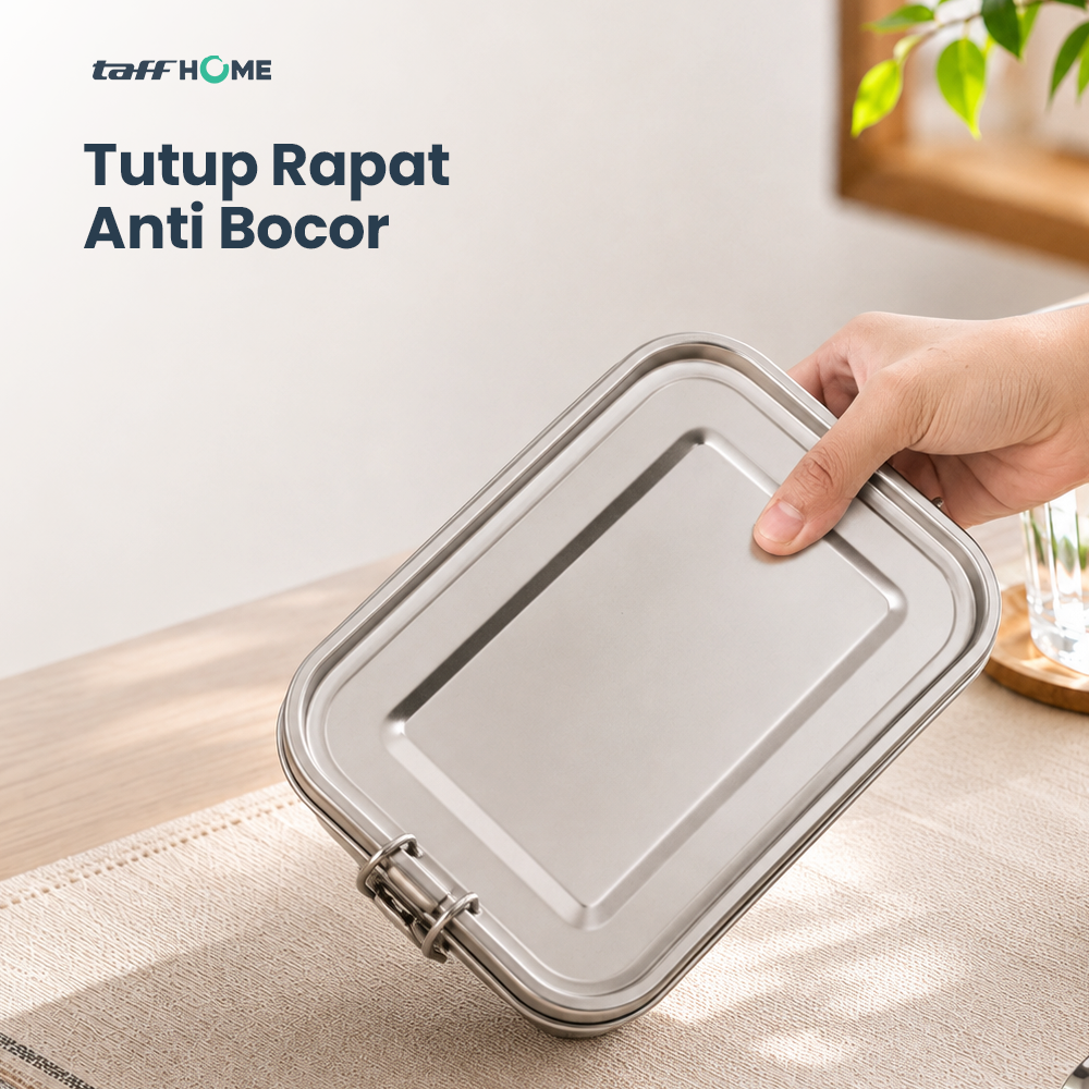 Gambar produk TaffHOME Kotak Makan Lunch Box Stainless Steel 304 with Partition 850ml - UM58 - 4