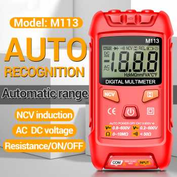 ANENG Digital Multimeter Portable NCV AC DC Ohm Meter 1999 Count 600V - M113