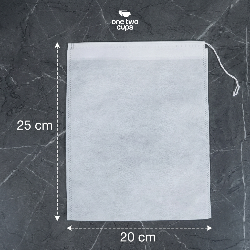 Gambar produk One Two Cups Kantong Teh Celup Kain Saringan Tea Bag Disposable 100PCS 20x25cm - M100 - 8