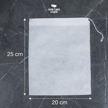 Gambar produk One Two Cups Kantong Teh Celup Kain Saringan Tea Bag Disposable 100PCS 20x25cm - M100 - 8