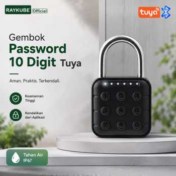 Gambar produk RAYKUBE Gembok Password Anti Maling Smart Padlock 10 Digit - KR-40