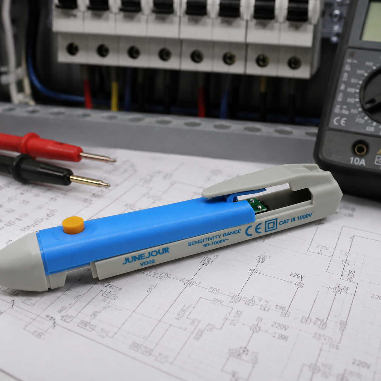 Gambar produk JUNEJOUR Tespen Non-contact AC Voltage Alert Detector 90-1000V - VD02 - 4