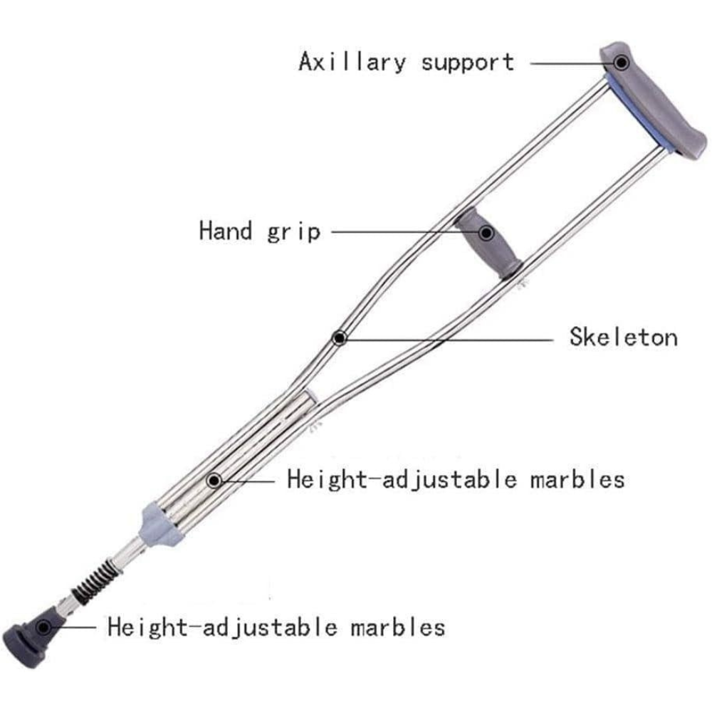 Gambar produk Moventa Tongkat Ketiak Kruk Alat Bantu Jalan Shock Absorber 9 Level - FST8200 - 7