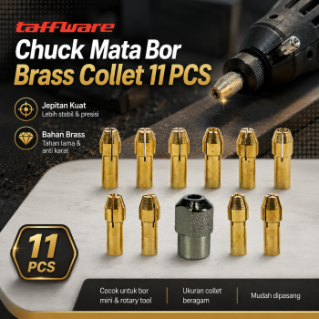 Gambar produk Taffware Chuck Mata Bor Drill Brass Collet 11 PCS - DMPJ-31