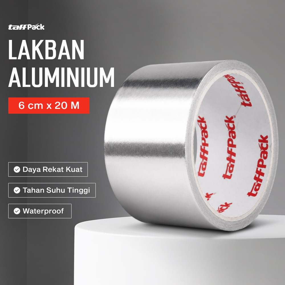 Gambar produk TaffPACK Lakban Aluminium Foil Tape Tahan Panas Anti Bocor 0.06mm 6cmx20M - INU161 - Utama