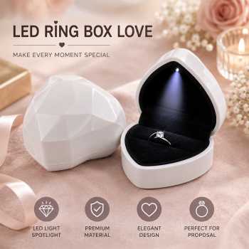 ZEXY Kotak Cincin Love Ring Proposal Wedding Jewerly Box LED Light - PJ323
