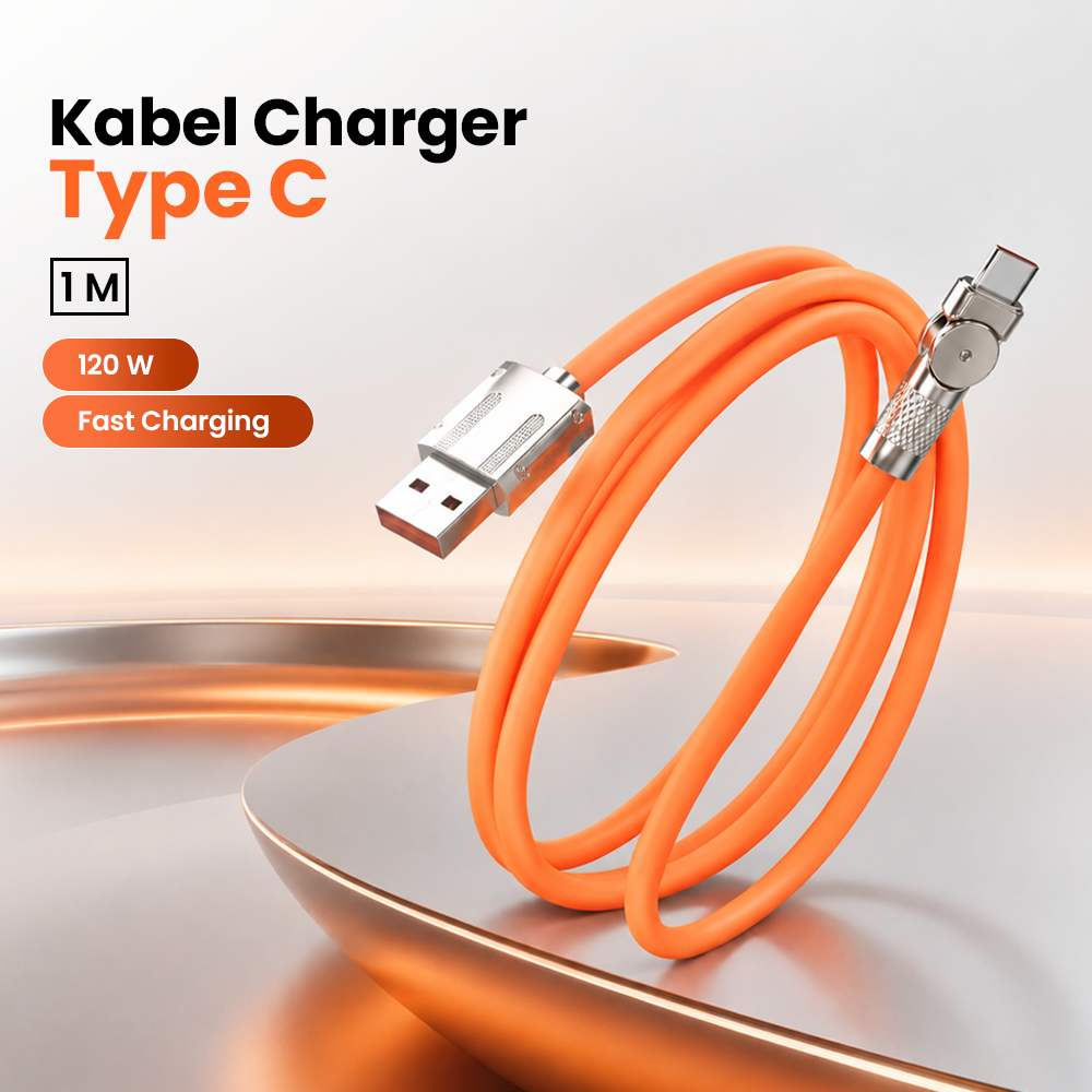 Gambar produk USLION Kabel Charger USB Type C Fast Charging 180 Rotation 2A 1M - USN1M - Utama