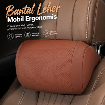 SCALZE Bantal Leher Mobil Ergonomis Memory Cotton Car Headrest Pillow - AW-40