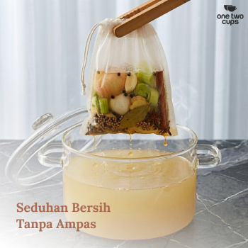 Gambar produk One Two Cups Kantong Teh Celup Kain Saringan Tea Bag Disposable 100PCS 20x25cm - M100 - 1