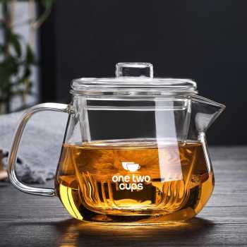 One Two Cups Teko Teh Kaca Saringan Tahan Panas Infuser Teapot 480ml - YD480