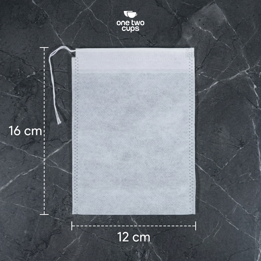 Gambar produk One Two Cups Kantong Teh Celup Kain Saringan Tea Bag Disposable 100PCS 12x16cm - M100 - 8