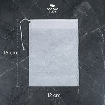Gambar produk One Two Cups Kantong Teh Celup Kain Saringan Tea Bag Disposable 100PCS 12x16cm - M100 - 8
