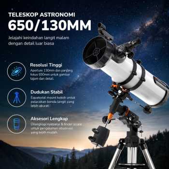 Gambar produk CELESTRON Teropong Bintang Astronomical Telescope 650/130mm - 130EQ