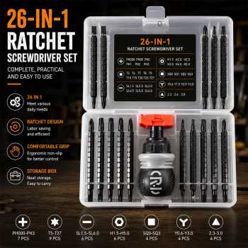 Stub Set Obeng Multifungsi Chrome Vanadium Steel Set Screwdriver - 26100