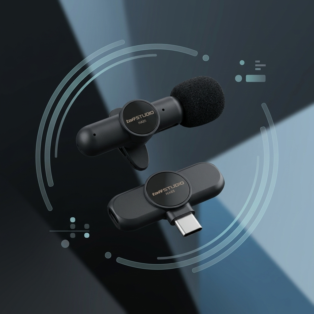 Gambar produk TaffSTUDIO Mic Wireless 2.4GHz Lavalier Mikrofon Vlogger USB Type C - HA85 - 1