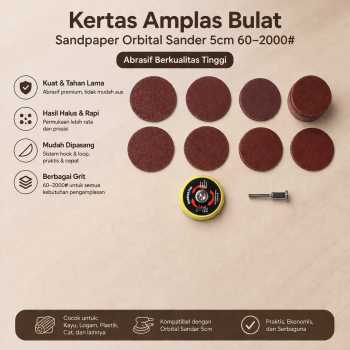 ZEHIQ Kertas Amplas Bulat Sandpaper Orbital Sander 5cm 60-2000# 100PCS - CB-40