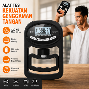 GripX Alat Tes Kekuatan Genggaman Tangan Hand Dynamometer 120kg 300mAh - H109