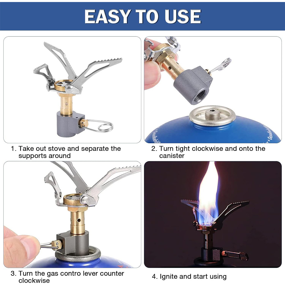 Gambar produk BISO Kompor Gas Portable Mini Outdoor Ultralight Camping Stove 3000W - A24 - 6