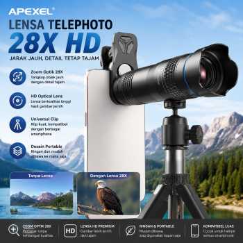 Gambar produk APEXEL Lensa Tele Smartphone Monocular Telephoto 28X HD - APL-28XF16