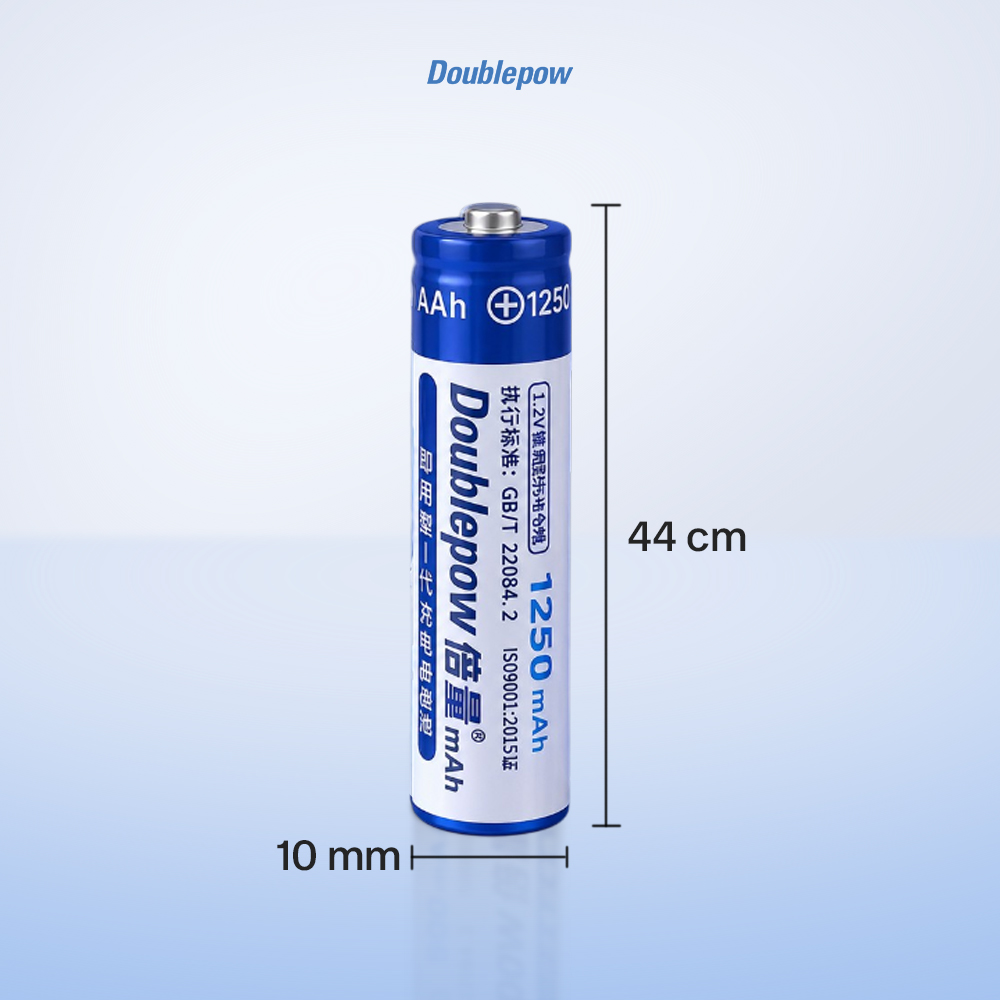 Gambar produk Doublepow Baterai Isi Ulang AAA Ni-MH Button Top 1250mAh 1.2V 2 PCS - 7