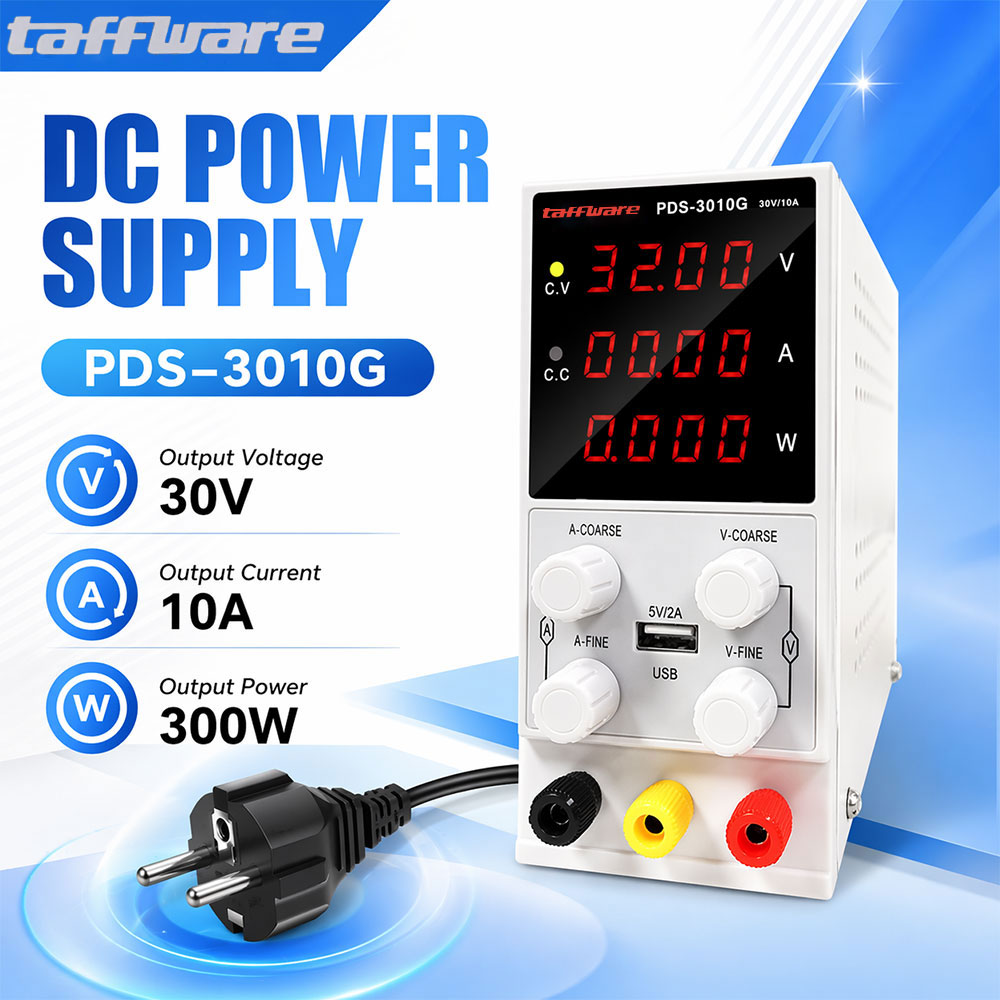 Gambar produk Taffware Power Supply Adjustable DC Digital Bench Power 30V 10A 300W - PDS-3010G - Utama