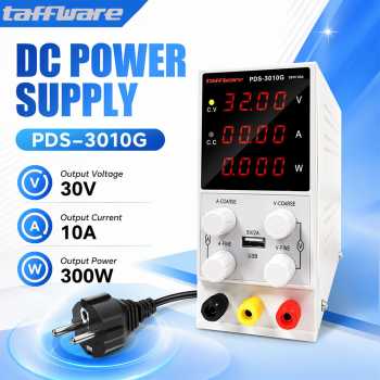 Taffware Power Supply Adjustable DC Digital Bench Power 30V 10A 300W - PDS-3010G