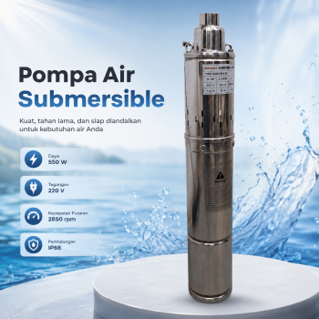 Taffware Pompa Air Submersible Water Pump Deep Well IP68 220V 550W - QGD1-56-0.55