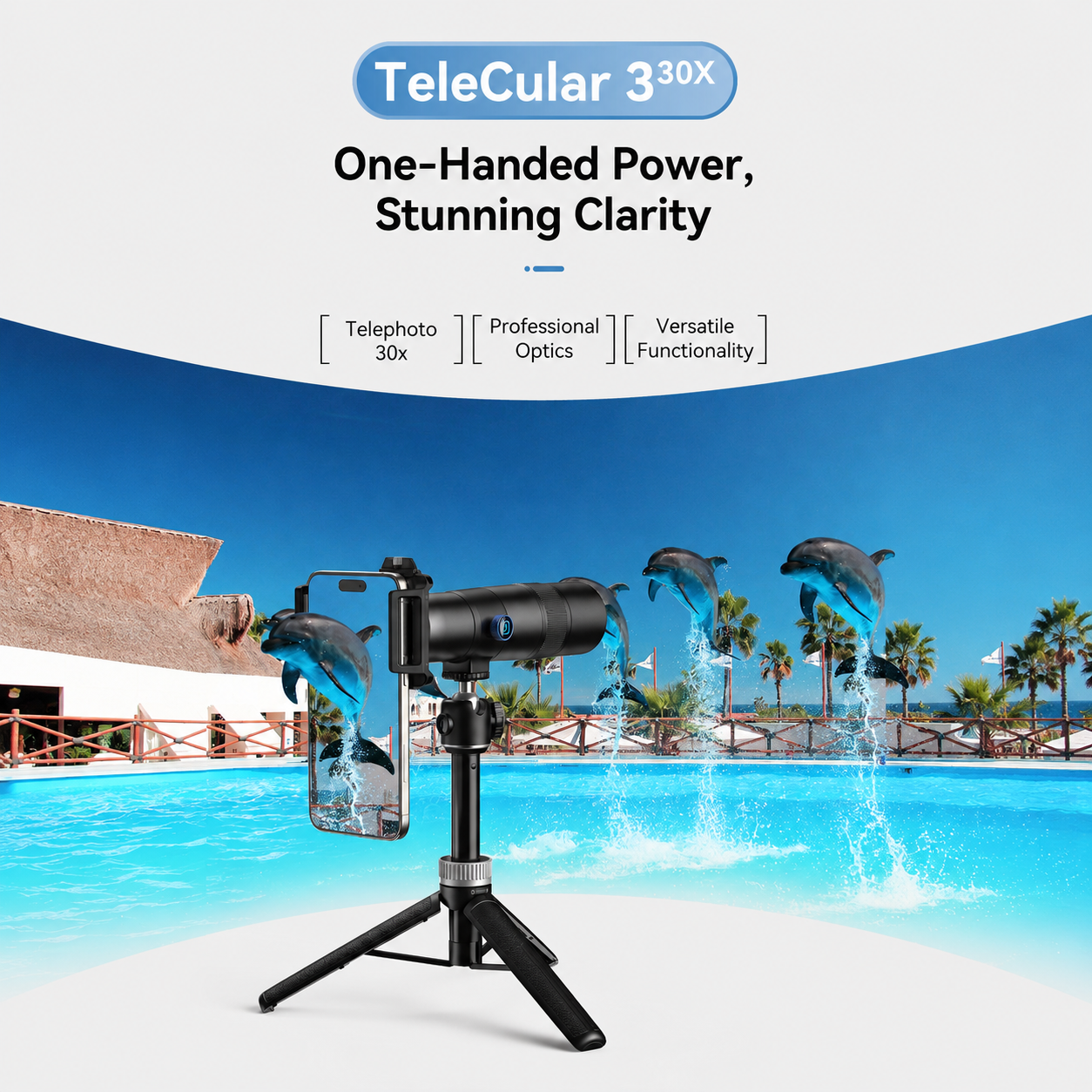 Gambar produk APEXEL Lensa Tele Smartphone Monocular Telephoto 30X with Tripod - APL-T30XJJ028 - Utama