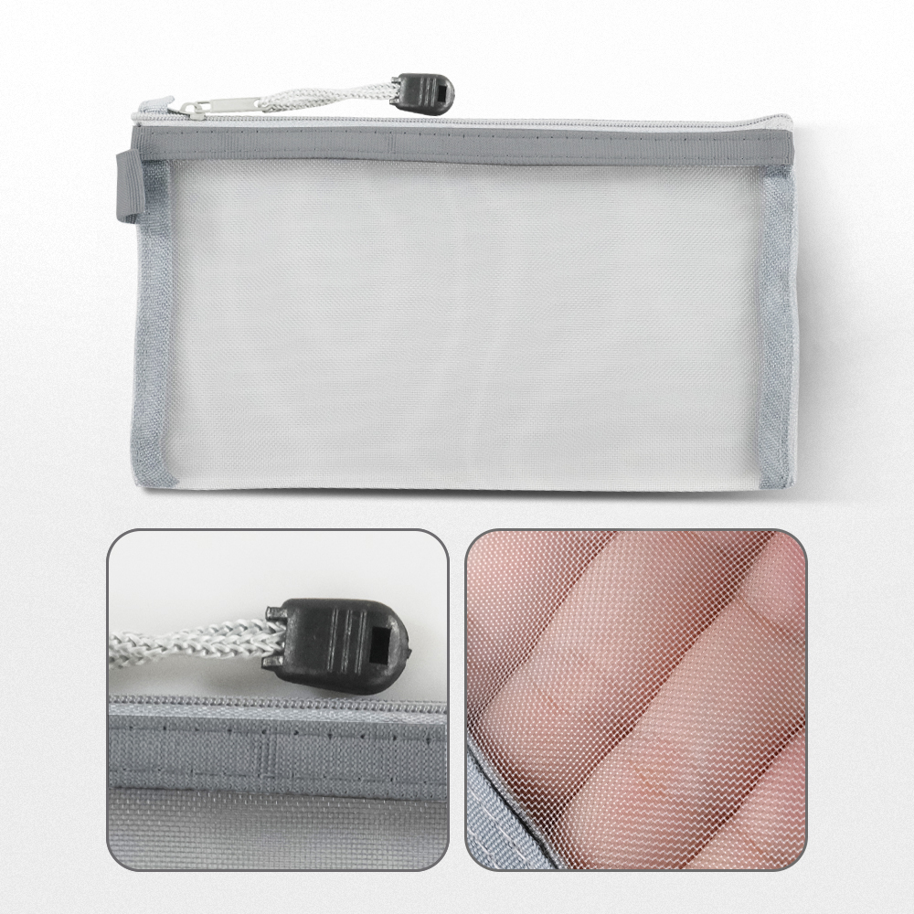 Gambar produk KHINSUN Tas Make Up Kosmetik Transparent Mesh Flat - BS802 - 1