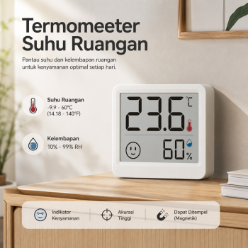 ATuMan Termometer Suhu Ruangan Mini LCD Humidity Hygrometer Sensor - TH Mini