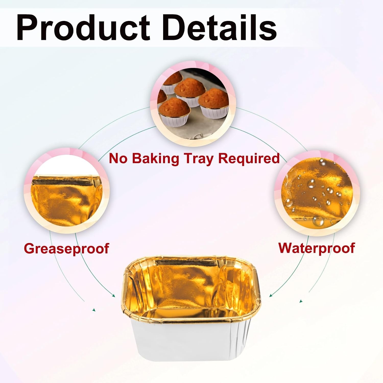 Gambar produk Hoaden Paper Cup Baking Oven Oil Proof Food Grade 8.5x8.5x3.5cm 50 PCS - OXT-15 - 1