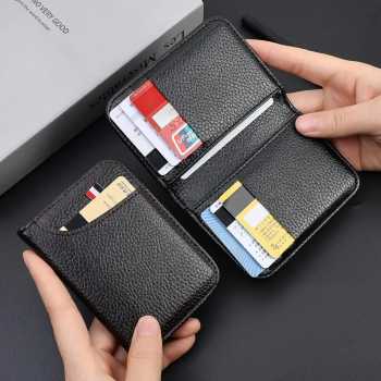 TRIS Dompet Pria Lipat Kulit PU Wallet Card Holder Slim - JC333