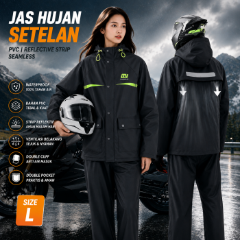 QUANYAN Jas Hujan Setelan Motor Seamless PVC Waterproof Raincoat - ZY-20