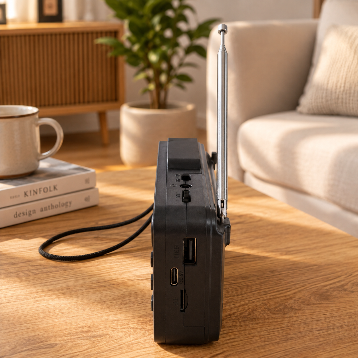 Gambar produk TGK Portable Pocket Radio FM Bluetooth Solar Rechargeable 1200mAh - TG-2302-S - 2