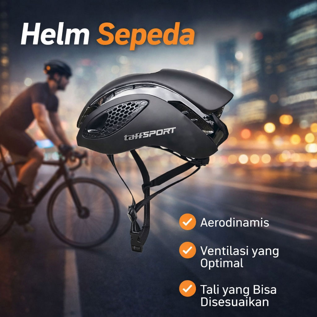 TaffSPORT Helm Sepeda Road Bike Aero Bicycle Helmet 14 Air Vent - Z25 Gambar produk TaffSPORT Helm Sepeda Road Bike Aero Bicycle Helmet 14 Air Vent - Z25 - Utama