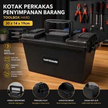 TaffGUARD Kotak Perkakas Penyimpanan Barang Toolbox Hard 30x14x19cm - WY-05