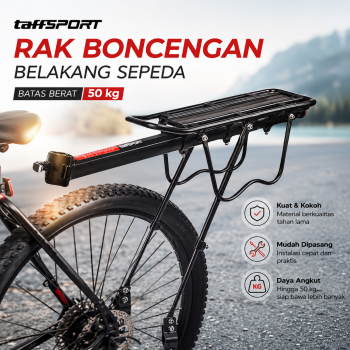 TaffSPORT Rak Boncengan Belakang Sepeda Rear Rack Screw Mount - RCK-103