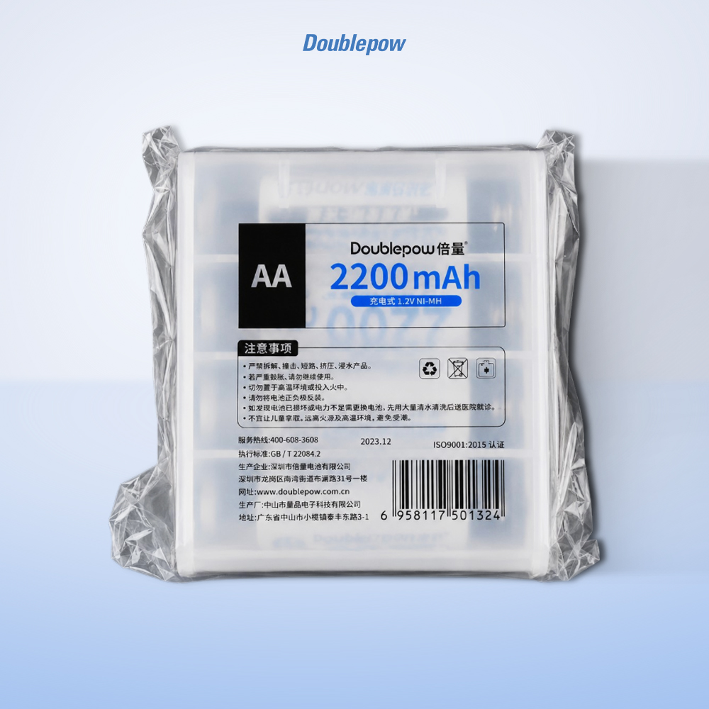 Gambar produk Doublepow Baterai Isi Ulang AA Ni-MH Button Top 2200mAh 1.2V 4 PCS - DP-AA780 - Kemasan
