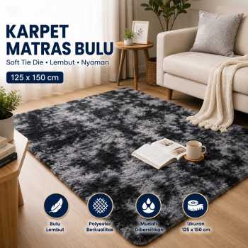 TaffHOME Karpet Matras Bulu PVC Living Room Soft Tie Die - DE2020