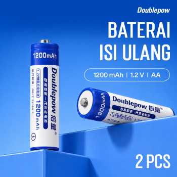 Gambar produk Doublepow Baterai Isi Ulang AA Ni-MH Button Top 1200 mAh 1.2V 2 PCS