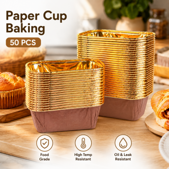 Hoaden Paper Cup Baking Oven Oil Proof Food Grade 8.2x4x4cm 50 PCS - OXT-10