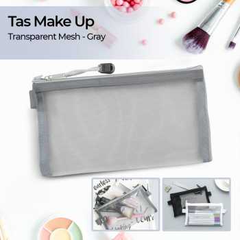 Gambar produk KHINSUN Tas Make Up Kosmetik Transparent Mesh Flat - BS802