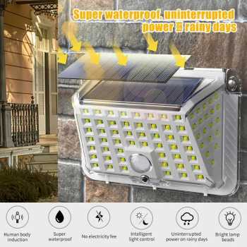 VOLTIX Lampu Dinding Solar Sensor Waterproof 120 LED Cool White - CL-S110